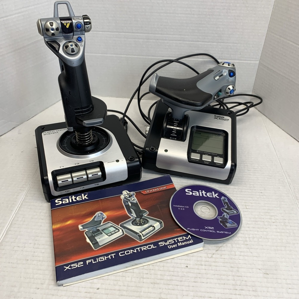 Logitech Saitek X52 Pro Flight Control System Throttle and Stick Simulation VGC